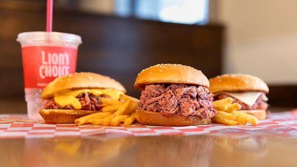 Enjoy not only our famous Roast Beef, but also juicy, sliced to order ham or turkey sandwiches.