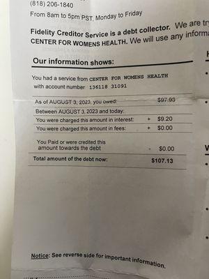 Falsely claimed Debt collection made