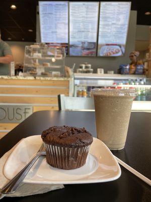 Chocolate muffin + S'mores Frappe ($9)