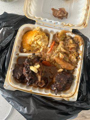 Oxtail Mac and Cheese Cabbage