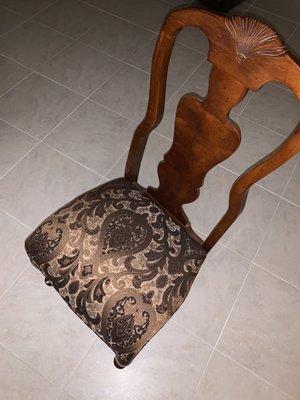 Reupholster dinning room chairs look new and cushion is comfortable.