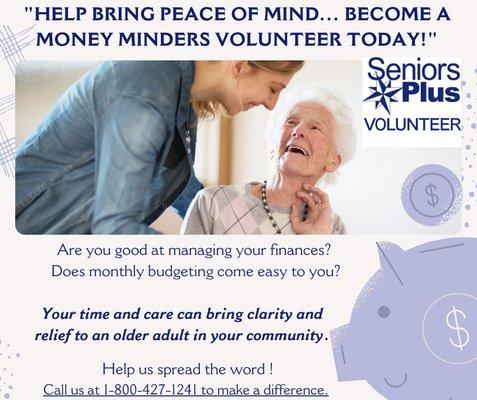 Your time and care can bring clarity and relief to an older adult in your community. Join us today as a SeniorsPlus volunteer and help