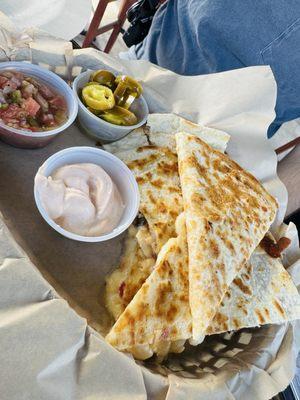 Lobster quesadilla, yum!