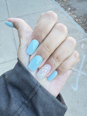 Gel manicure with tips and design