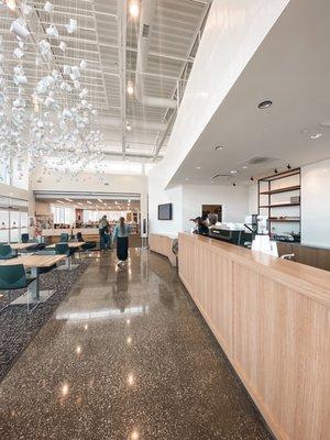 Coffee bar + dining area