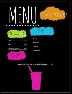 menu prices