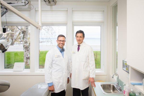 Drs. Kozelko and Krull in one of the waterfront patient rooms.