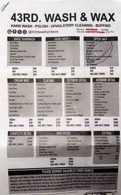 Current price list as of 6/2024