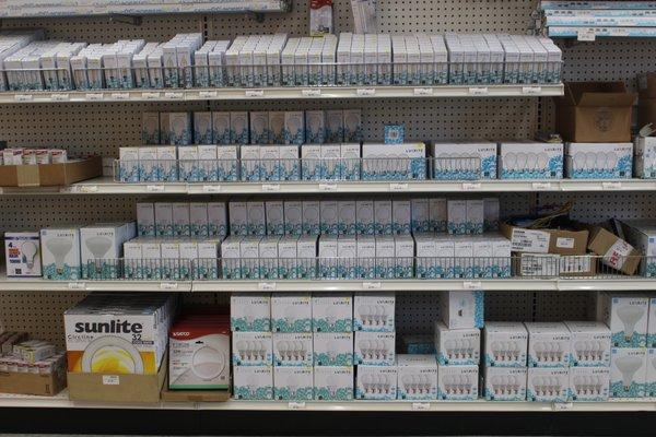 We carry a large selection of LED, Florescent, Incandescent, and Halogen Bulbs.
