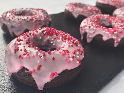 Chocolate cake doughnuts.