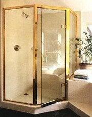 Majestic Neo Angle Shower Door (3/8" Clear glass with Gold frame) - www.calshowerdoor.com