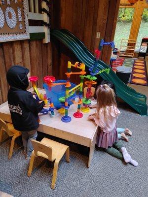 Developing fine motor skills with the U-Build-It Marble track!