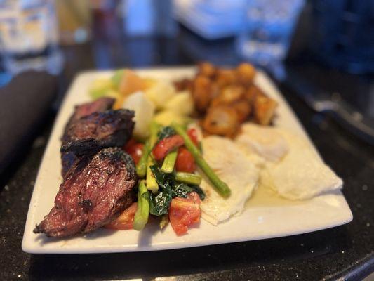 Steak and eggs. A Sunday brunch special.