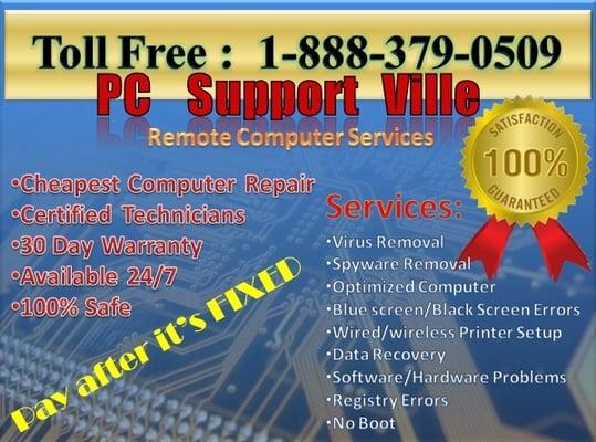 PC Support Ville Computer Repair and Virus Removal