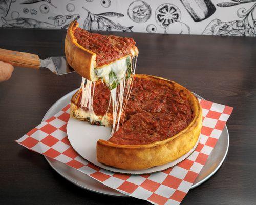 CHICAGO STYLE SPINACH STUFFED PIZZA