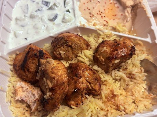 Chicken kebab plate