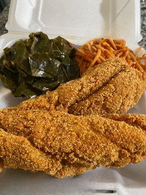 Catfish filets dinner comes with two sides