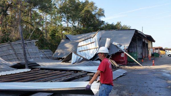 DEMO OF EXTERIOR BUILDING IN PROGRESS