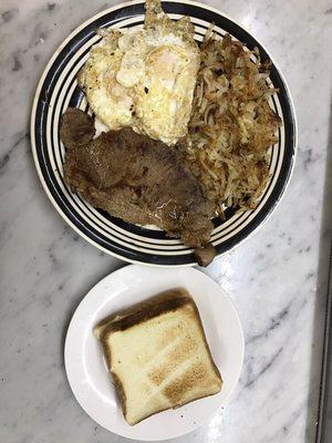 Steak breakfast plate