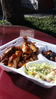 Chicken with slaw and beans. $8 at the Midtown Farmers Market