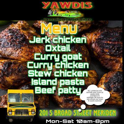 MENU....not limited to meal choices listed. Visit our location to see whats on the menu each day