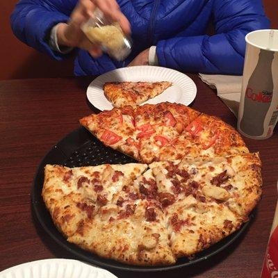 Pizza - they let us split it in two, making the 12" the perfect meal for two!