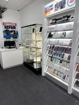 Inside Quick fix. Small store.