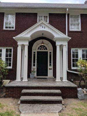 Stamped concrete porch and steps