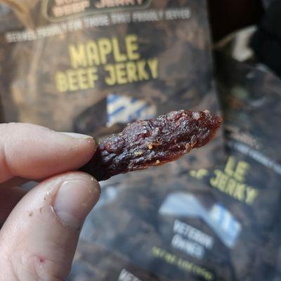 Maple flavored beef jerky