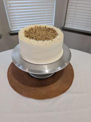 8 inch Carrot Cake with Walnut Topping Whipped Cream Cheese Icing