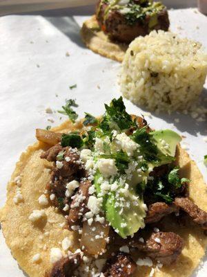 These carne asada tacos are a classic favorite!