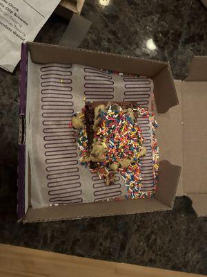 Brownies with extra sprinkles and cookie dough