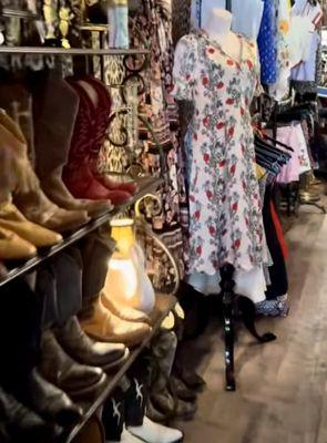 Vintage boots. Vintage dresses.