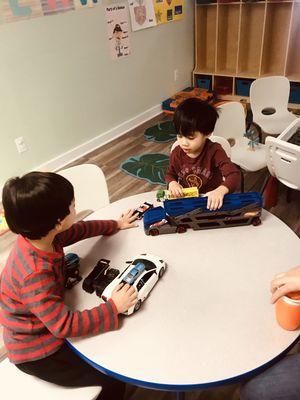 Playing with cars and Trucks