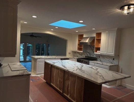 Quartz countertops with high gloss finish!