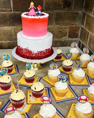 Red Velvet Cupcakes, White Wedding Cupcakes, Tiered Wedding Cake