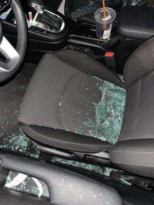 My rental car that was broken into