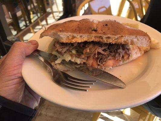 Carnitas Tortas Mexicana sandwich
