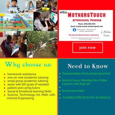 Motherstouch Afterschool and summercamp programs