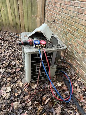 Condenser change out: Before