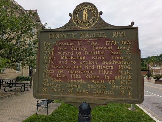 County Named, 1821 Historical Marker, Pikeville