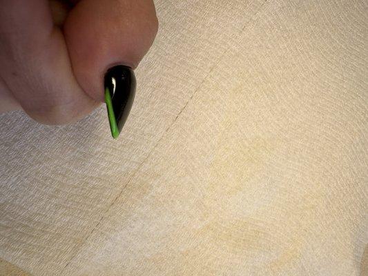 Black edge showing where green should've covered whole