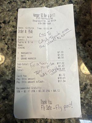 Over priced un-proportioned Texas Margarita.