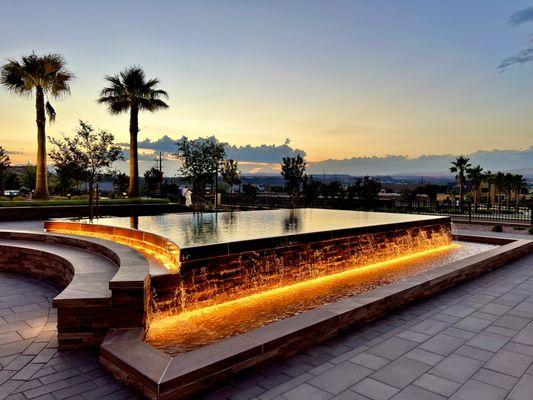 Water Feature at the red Cliffs Utah Temple in Red Cliffs, Utah