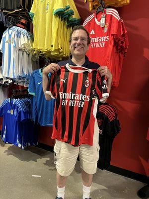 My father with a ac Milan shirt