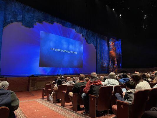 Inside the theatre before the show starts! Pictures not allowed during the show.