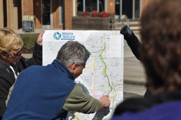 Pre-hike orientation on our Beltline 360 Hike: Peachtree Hills to Peachtree Battle, 03.05.16