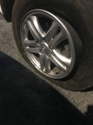 After 1 day of having their crap tire placed on my car.