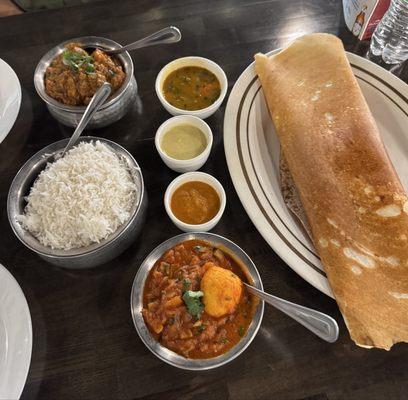 MUTTON CURRY (ANDHRA STYLE) EGG CURRY MASALA DOSA