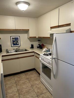 Kitchen in two bedroom two level apartment